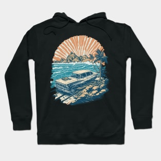 Vintage Beach Car Hoodie